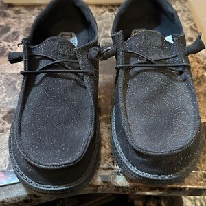 Hey Dude Men's Black Sparkle Loafers